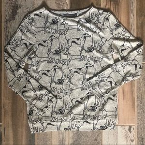 Dog-print long-sleeve shirt by Wish, Sz SM